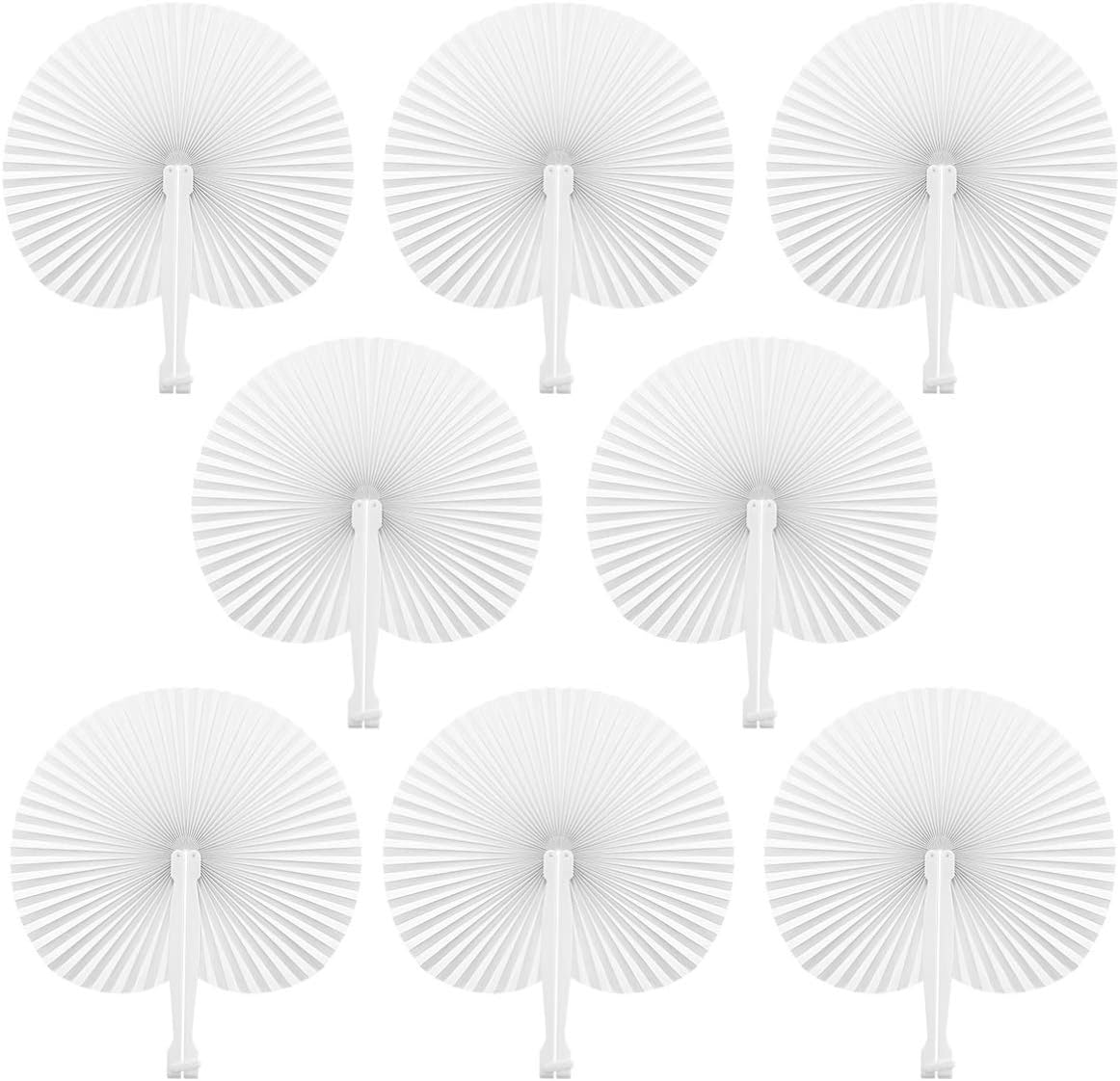 Toyvian Folding Fan Handheld Fans Paper Circular Folded Fan for Wedding Party Favor