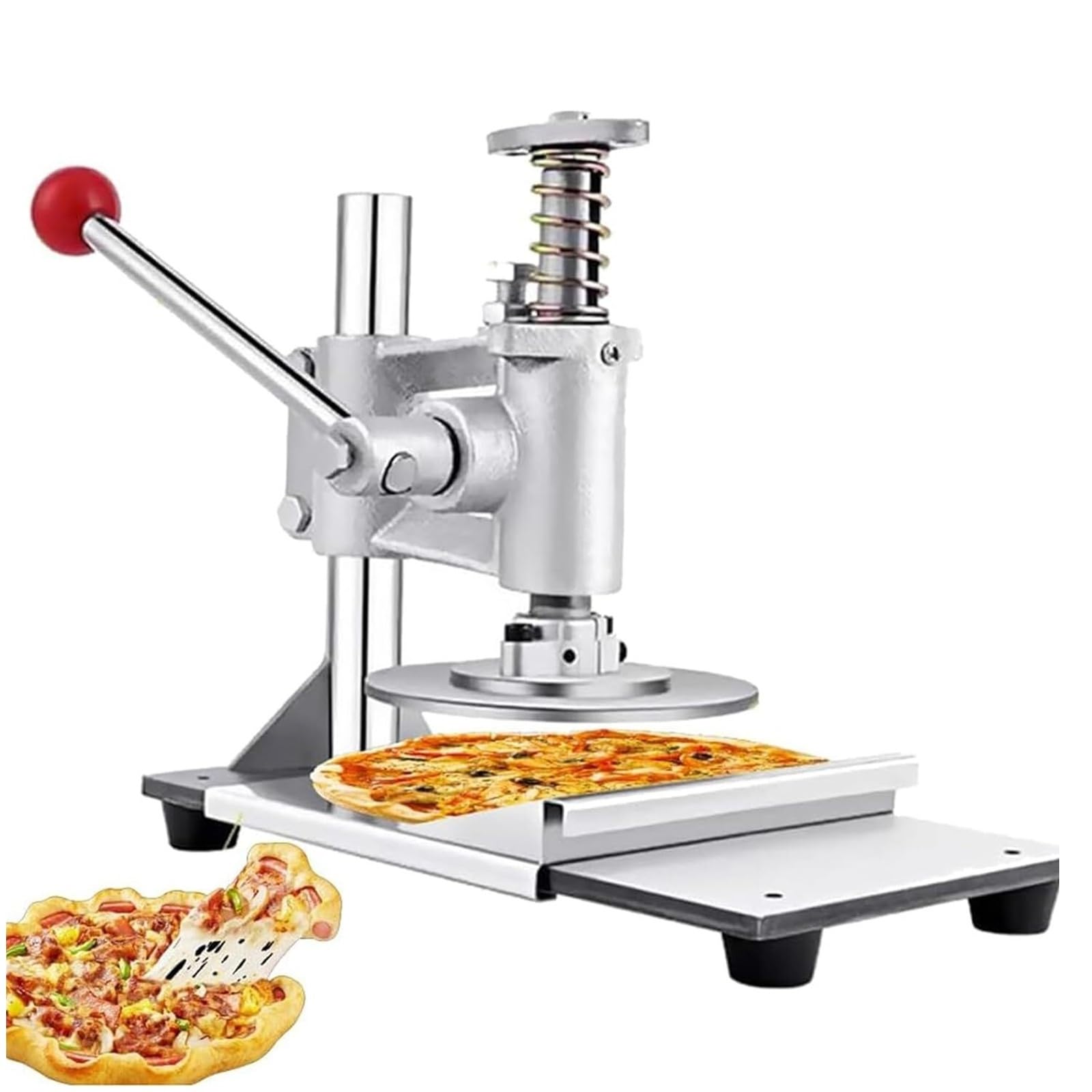 Presse à pâte à pizza à épaisseur réglable en acier inoxydable robuste