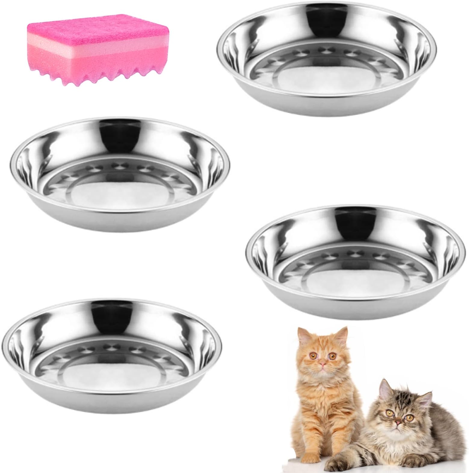 Whisker Fatigue Cat Bowl, SUS304 Stainless Steel Cat Bowls
