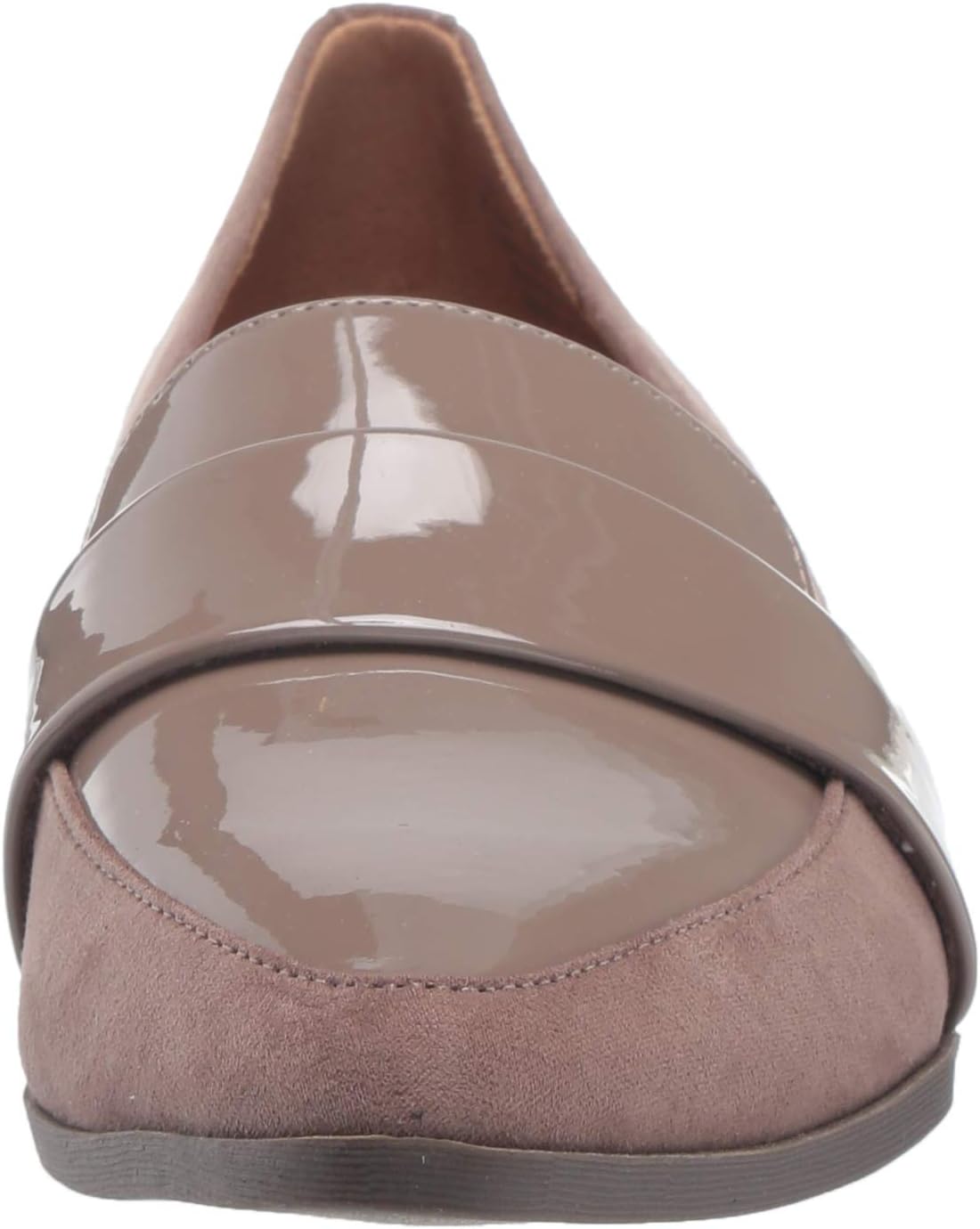 Dr. Scholl's Shoes Women's Agnes Loafer 8.5 Taupe Grey Microfiber/Patent