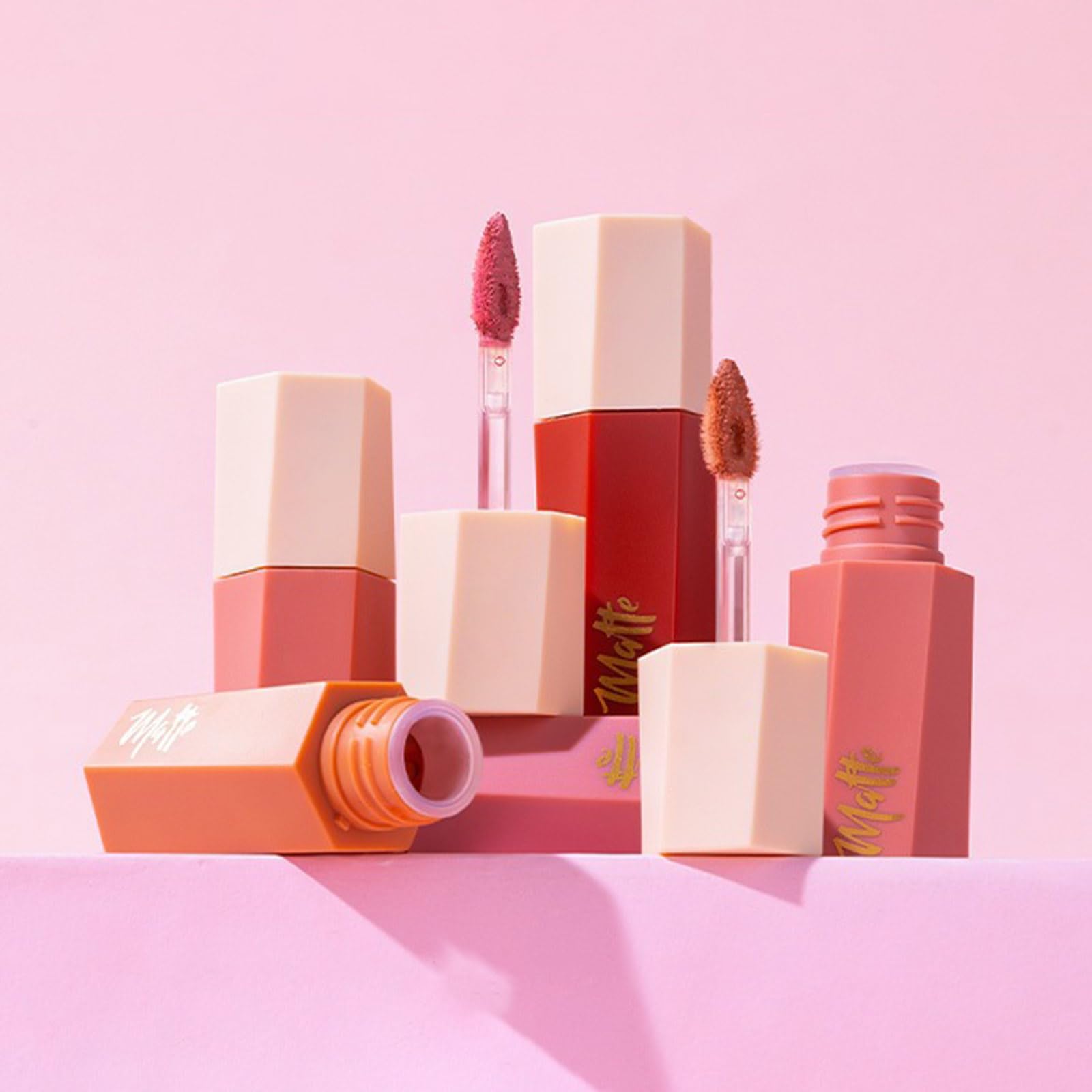 Wasserdichter Lippenstift mit mattem Samt Finish, langlebige, wischfeste Formeln, 14 Farbtöne, feuchtigkeitsspendender, nicht übertragender Lipgloss, mattierter Lippenstift
