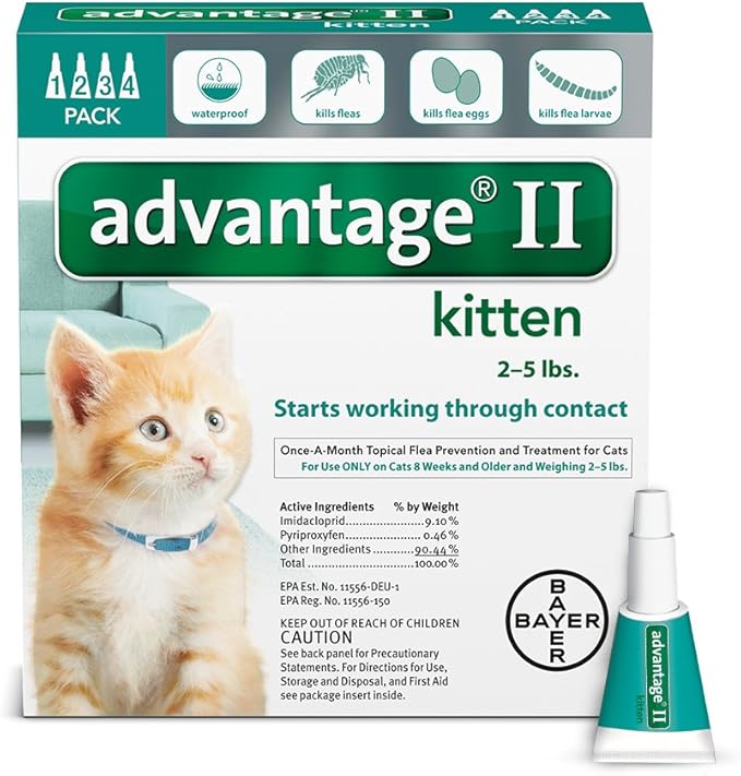 Bayer Advantage II Kitten Flea Treatment for Kittens, 2