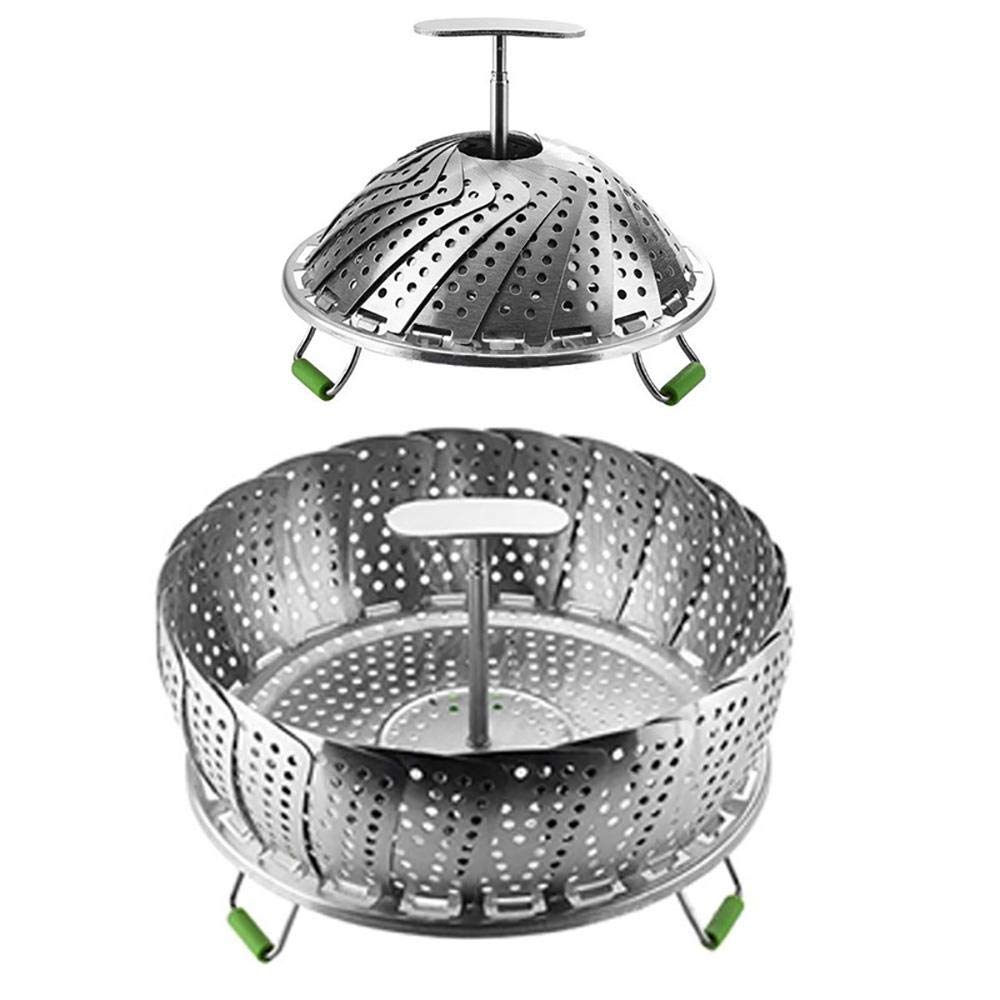 Panier vapeur pliable et dessous de plat – Support vapeur extensible en acier inoxydable, sans danger pour les légumes, fruits de mer, hauteur réglable pour la plupart des casseroles et poêles Panier vapeur pliable et dessous de plat – Support vapeur extensible en acier inoxydable, sans danger pour les légumes, fruits de mer, hauteur réglable pour la plupart des casseroles et poêles