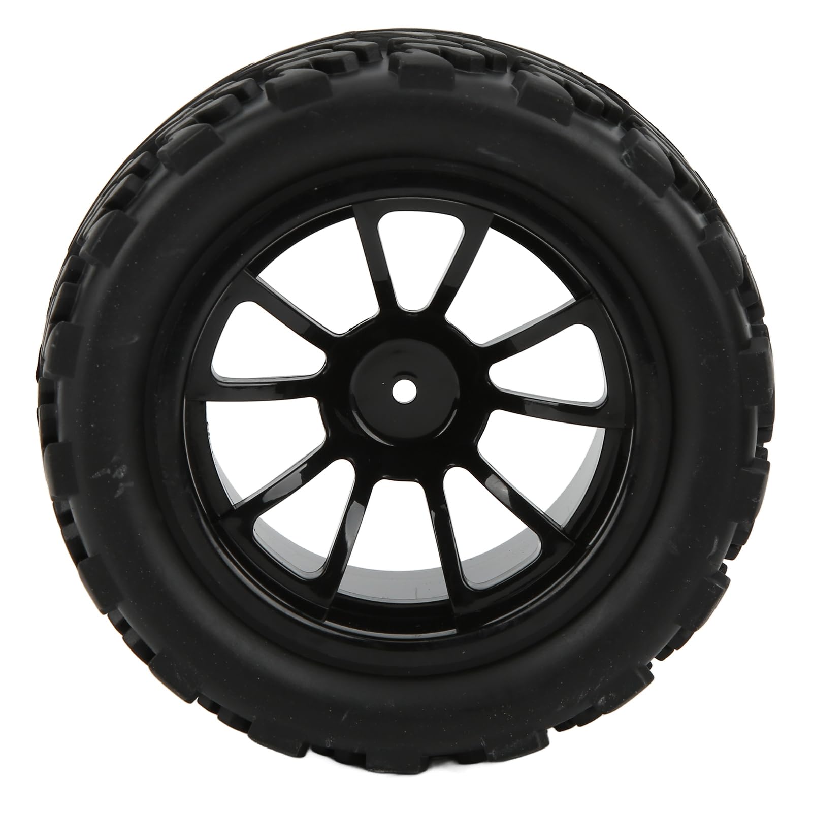 Opony gumowe RC Plastikowe felgi Trwały, wysokiej wydajności Zestaw kół z 10 szprychami do Truck 1/8 1/10 Samochód zdalnie sterowanym Czarny 115x55mm 4szt