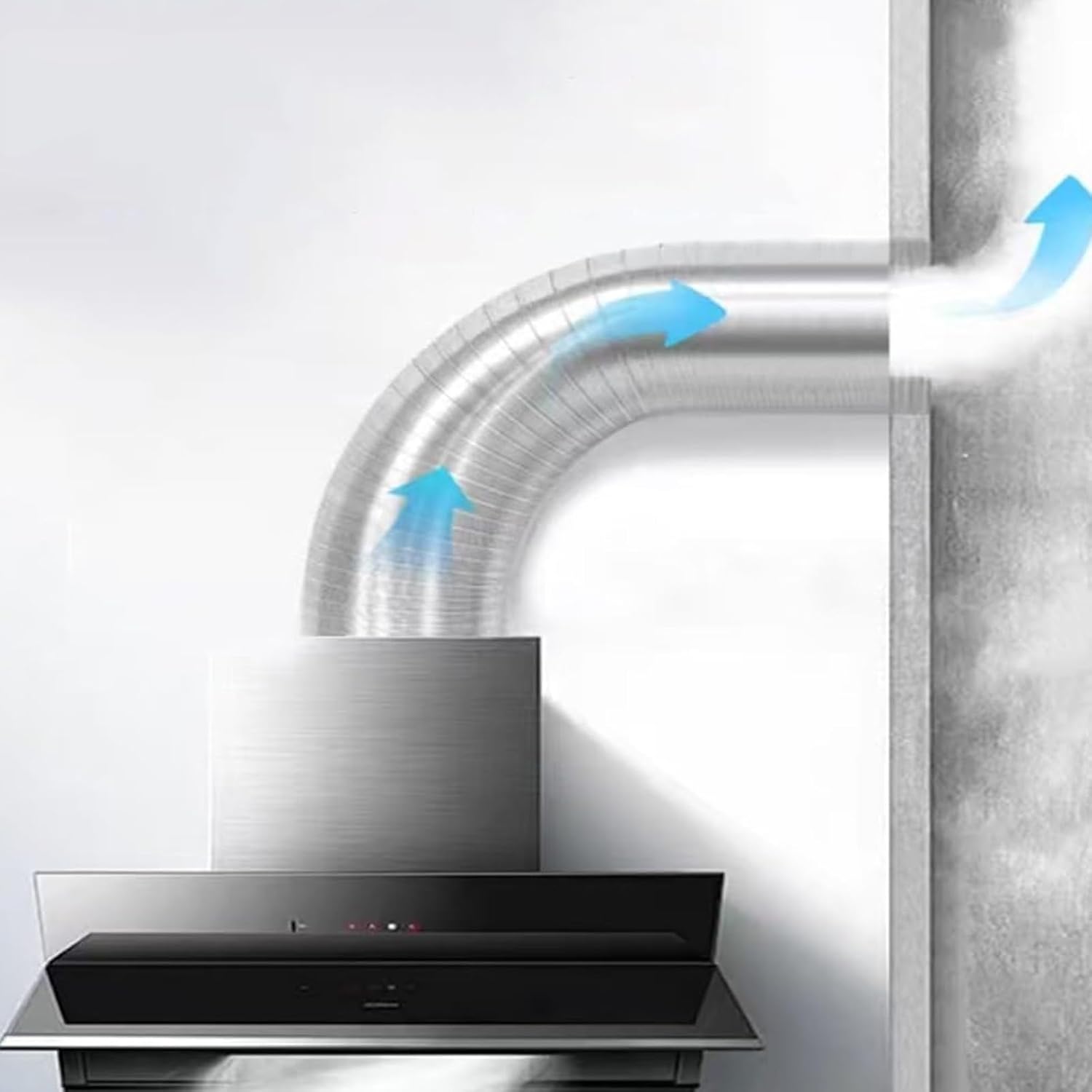 Flexible Aluminum Dryer Vent Hose, Semi-Rigid Duct for Kitchen Range Hood, 6" 8" 10" 12" Flame Retardant HVAC Exhaust Fan Air Ducting150(L 3m(10ft),D 250mm(10"))