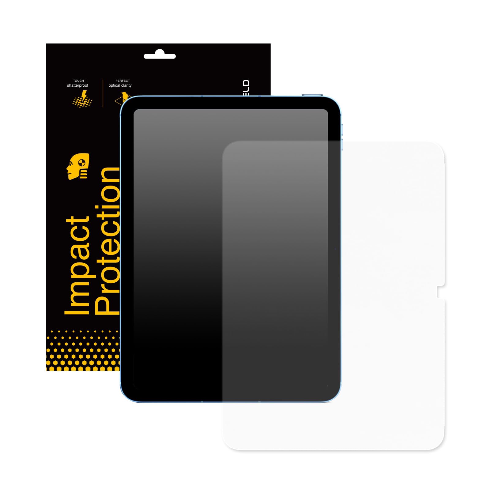RhinoShield Impact Displayschutzfolie für iPad 10-10.9 Zoll / A16 | Hohe Transparenz, ultra-klar, stoßfest, stoß- und kratzfest, fingerabdruckresistent