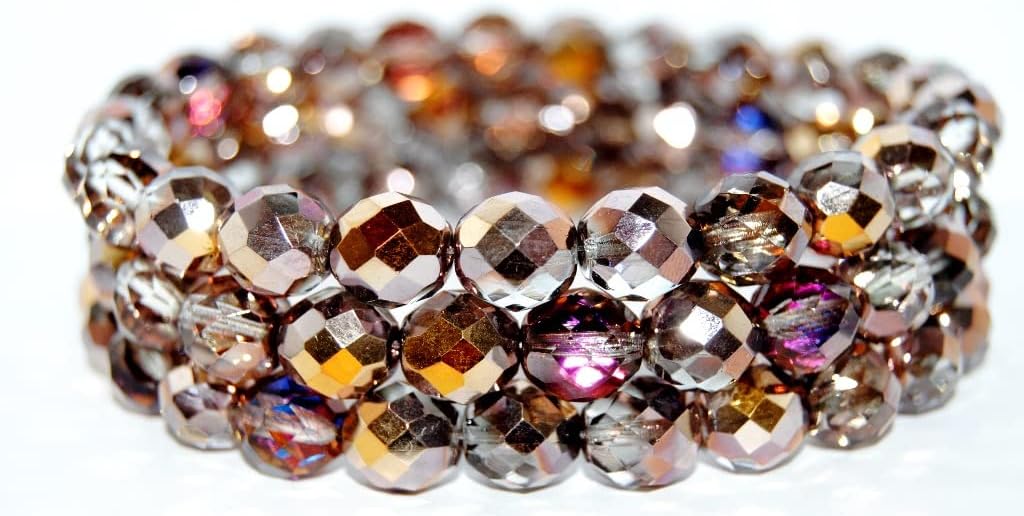 100 pcs Fire Polished Round Faceted Beads, Crystal 27203 (30 27203), Glass, Czech Republic, Size 10 mm (0.39 in)