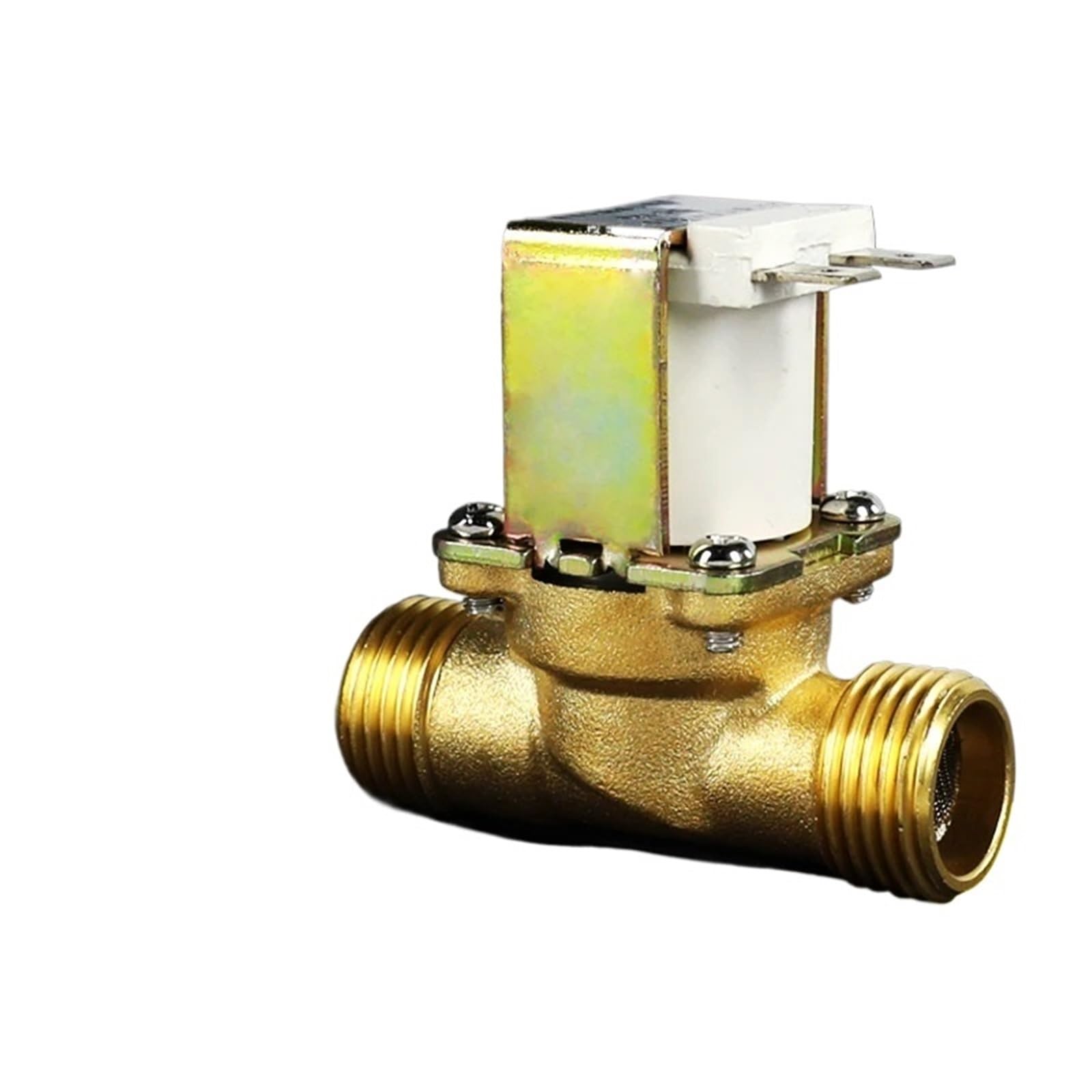 Électrovanne motorisée en laiton 1/2" 2 voies NO DC 24V pour fluide 100°C