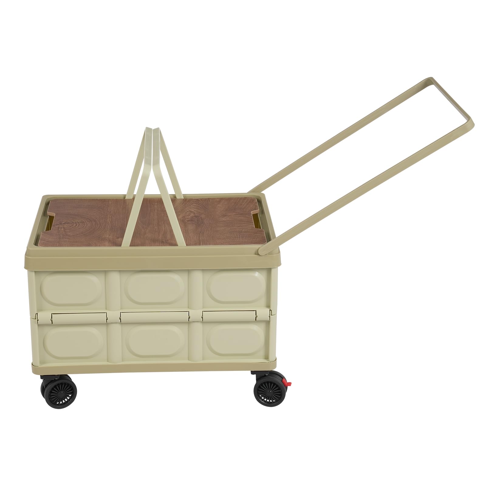 Large Capacity Rolling Cart Unfolds in Seconds for Farmers Market Haul Grocery Bags Plants