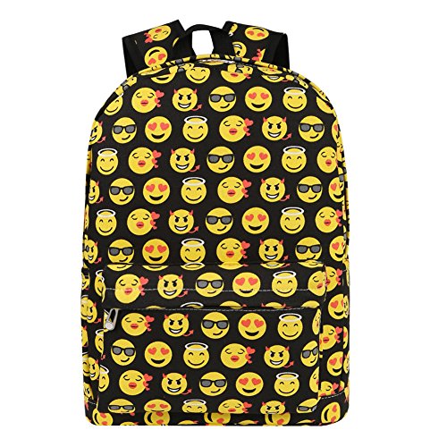 Zicac Canvas Backpack Smiling Face Satchel Printed Daypack