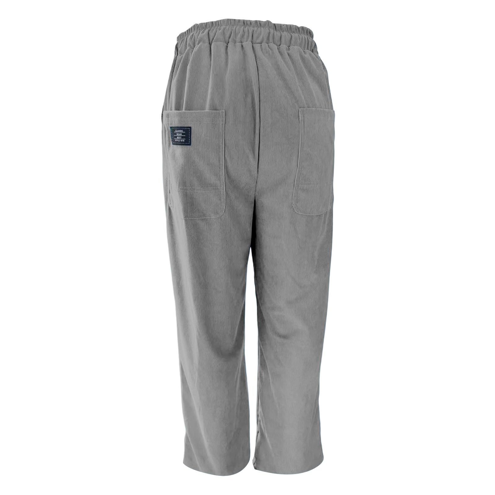 Cordhose Herren Stretch Jogginghose Herren Baggy Mit Taschen Elastischer Taille Freizeithose Sporthose Locker Geschnitten Corduroy Hosen Stoffhose Einfarbig Casual Cord Stoff Herrenhose