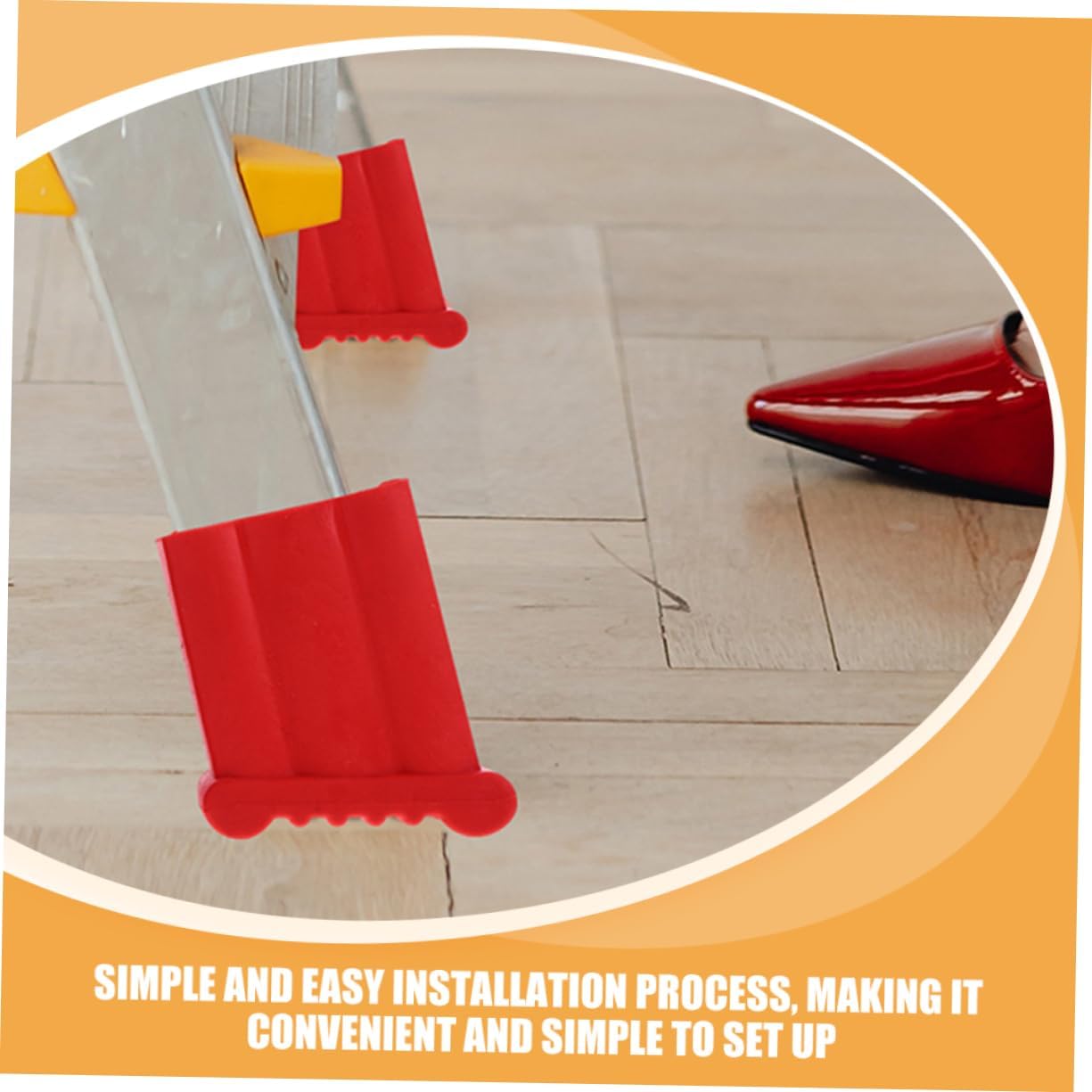 Mikinona 16pcs - Rubber Ladder Feet Covers Ladder Foot Pads for Stability and Floor Easy to Install Accessories Fits Folding Internal