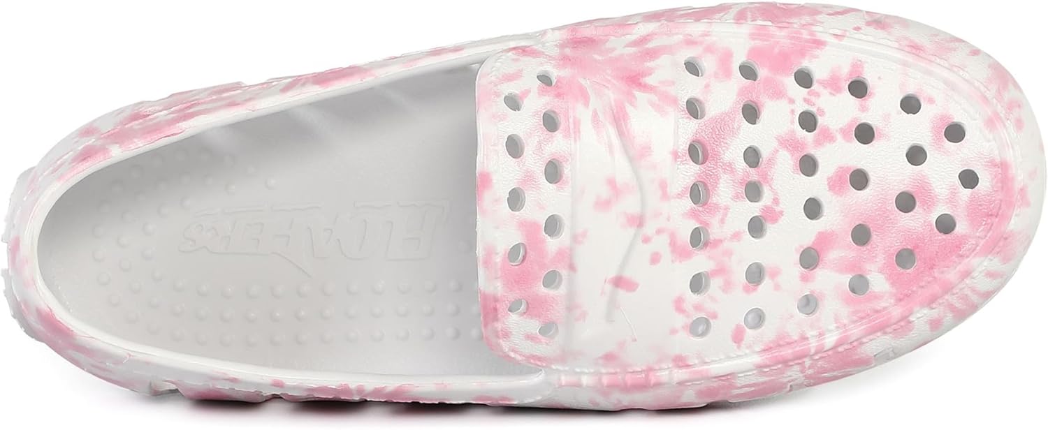Floafers Unisex Prodigy Driver Print (Toddler/Little Kid), Pink Tie Dye/Bright White, 8, Medium