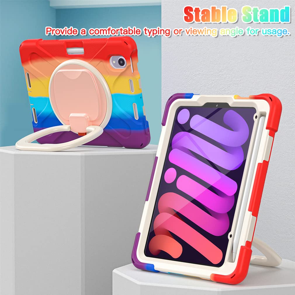 Custodia per iPad Mini 6 8.3 pollici, Farfalla Diagonale Fiori