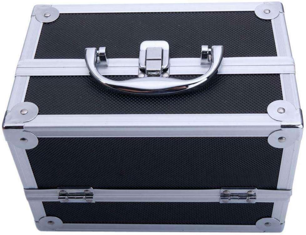 LKOP Travel Aluminum Makeup Train Nail Case Jewelry Tattoo Box Cosmetic Organizer Black Cosmetic-display-cases Makeup organizer Bathroom organizer Makeup bag Storage cabinet Bathroom storage Mak