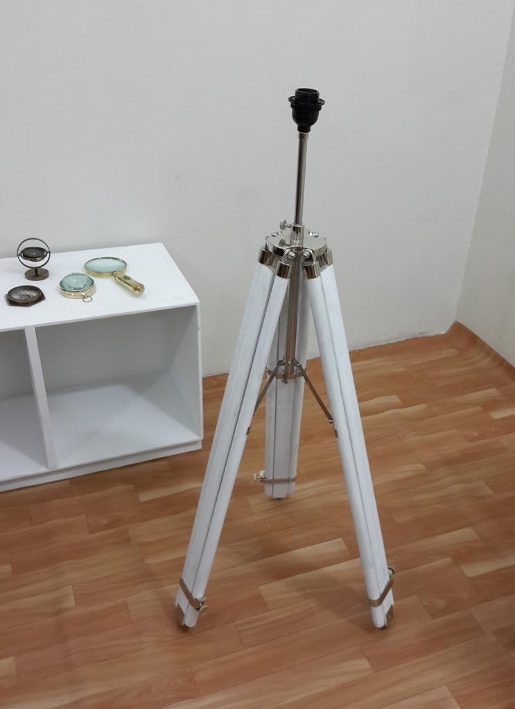 THORINSTRUMENTS (with device) Thor Classic Handmade Tripod Floor Lamp Corner White Tripod Floor Fixture Lamp Rustic Vintage Home Decor Gifts image 3