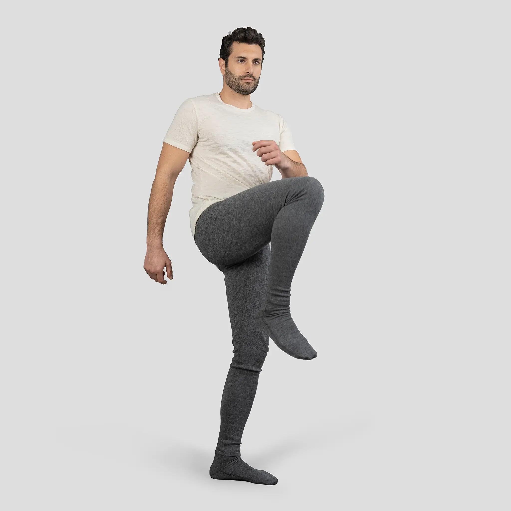 AoA 230 Royal Alpaca Leggings para hombre: ultra ligeros, suaves y cálidos pantalones ecológicos de senderismo, Azul marino, XX-Large