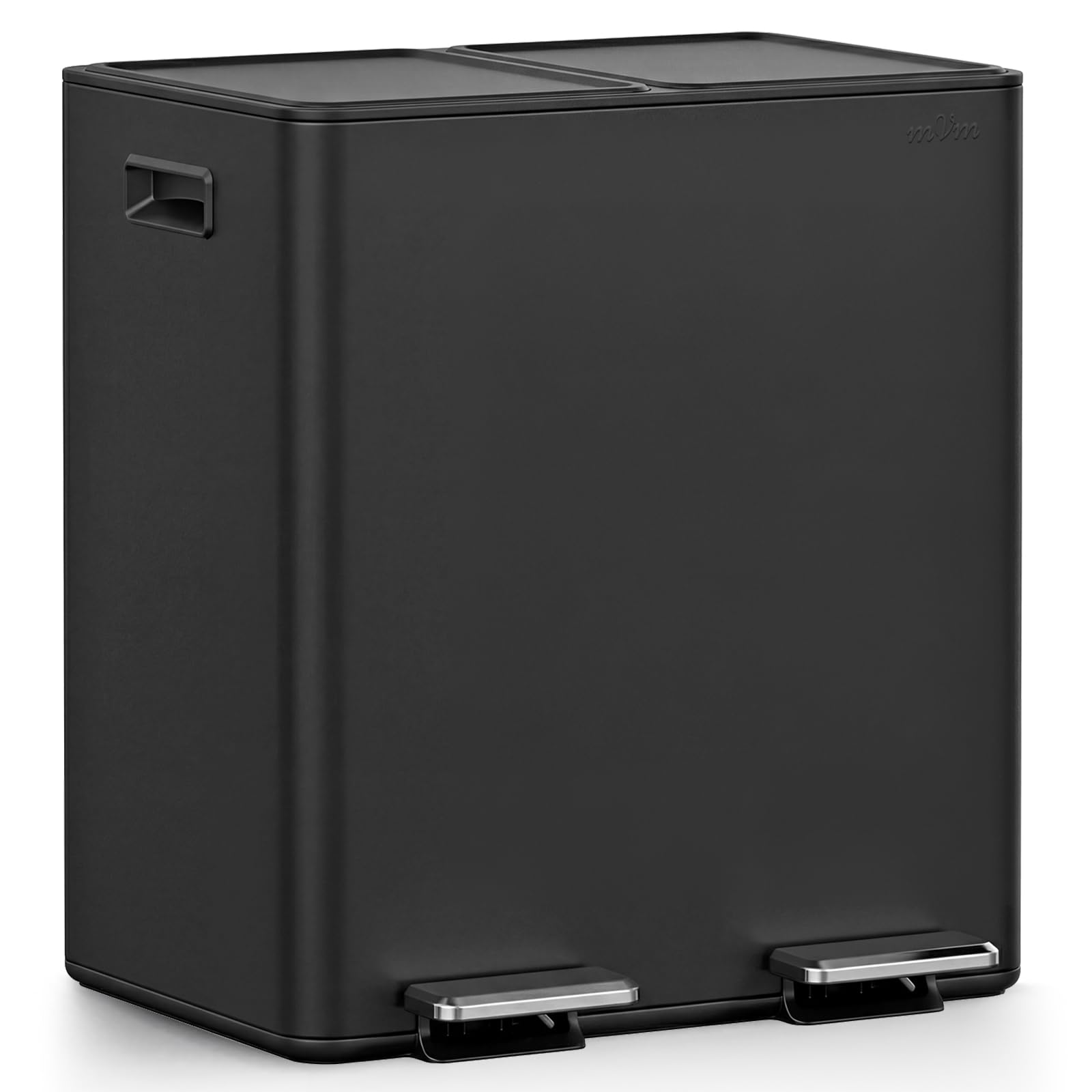mVm Kitchen Bin,40L Dual Rubbish Bin,2 x 20L Stainless Steel Pedal Bin,Double Recycling Bin with Soft-Close Lids and Plastic Inner Buckets,Fingerprint Proof,Odour Seal,Large Capacity Trash Can โ image 1