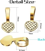 Vista 3 de 100pcs Alloy Heart Bails Pendants Glue on Heart Shape Bails Jewelry Bails Earring Charms Pendants for DIY Earrings Glass Tiles Jewelry Making