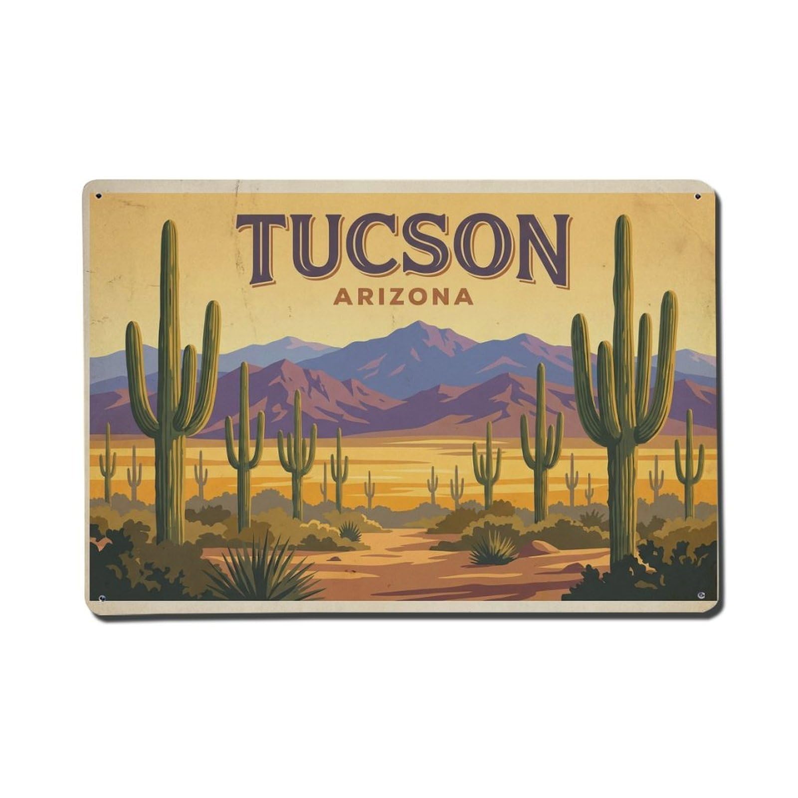 Xanthor Style Vintage Travel Usa Tucson Metal Tin Sign