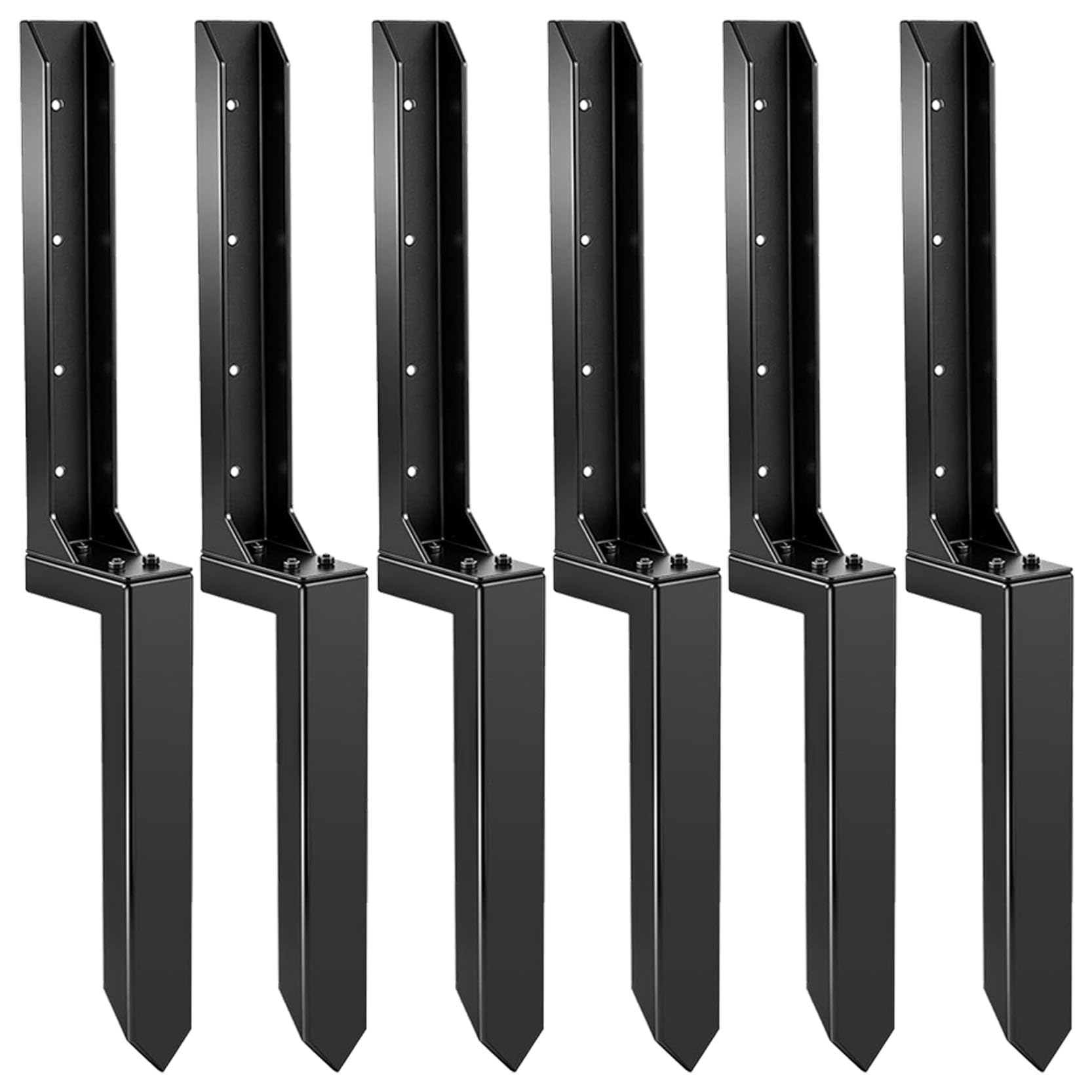 LQSYBHD Fence Post Repair Kit, Fence Post Anchor Ground Spike for Fixing Leaning or Broken Wood Posts No Dig Drive-In Support for Yard Post Anchor Ground Spike(Color:6pack)
