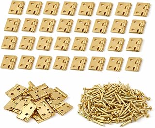 Mini Brass Hinges 10 X 8 mm with Nails for Craft &amp; DIY Projects, Small Wooden Box Hinges for Jewelry Box, Trinket Box, Dol...