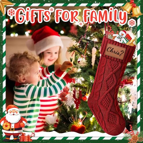 image for Dreamdecor Personalized Christmas Stockings with Names Monogram, 18”