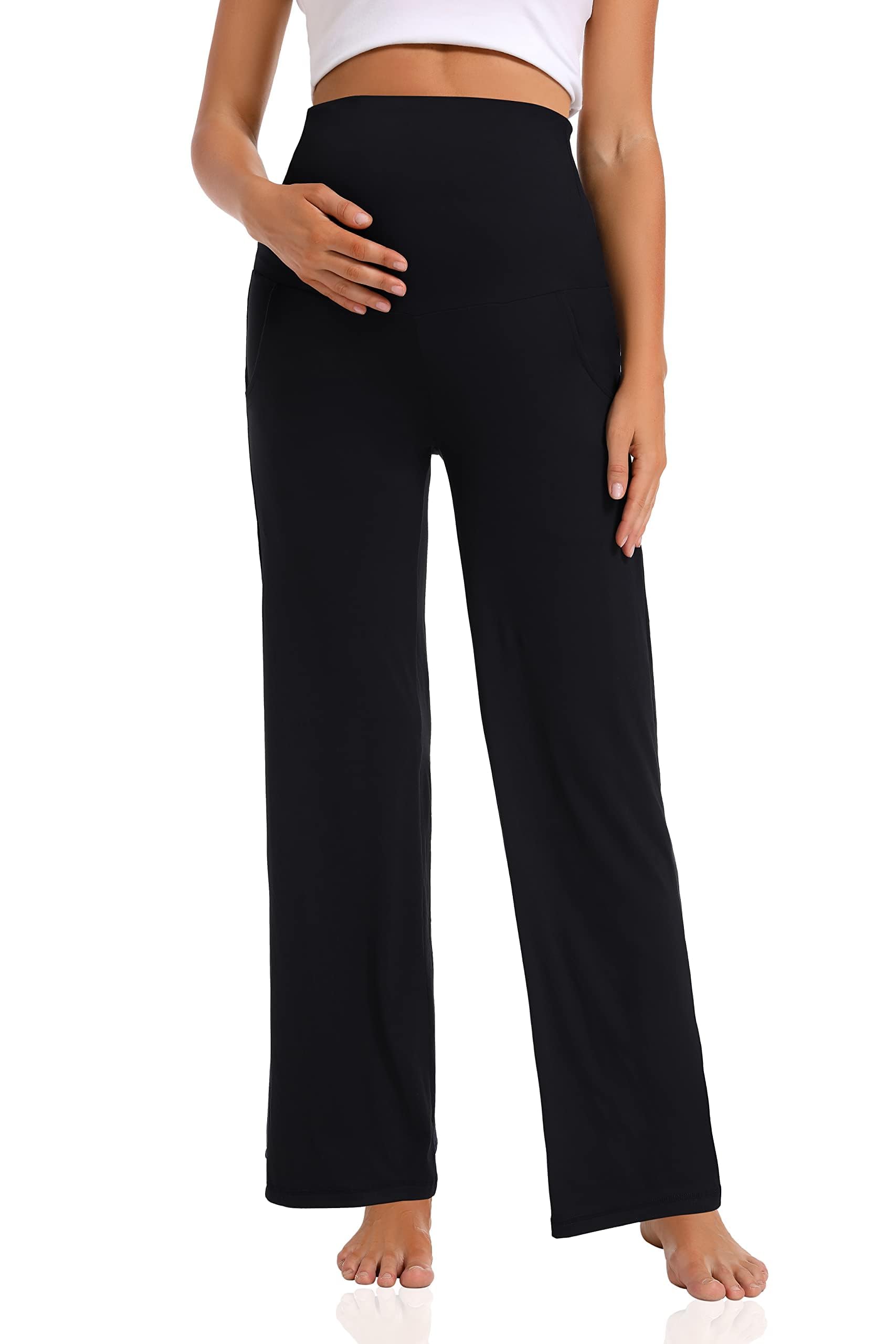 Pantalones De Maternidad para Mujer, Pierna Ancha, Pierna Recta sobre El Abdomen, Pantalones De Embarazo con Bolsillos