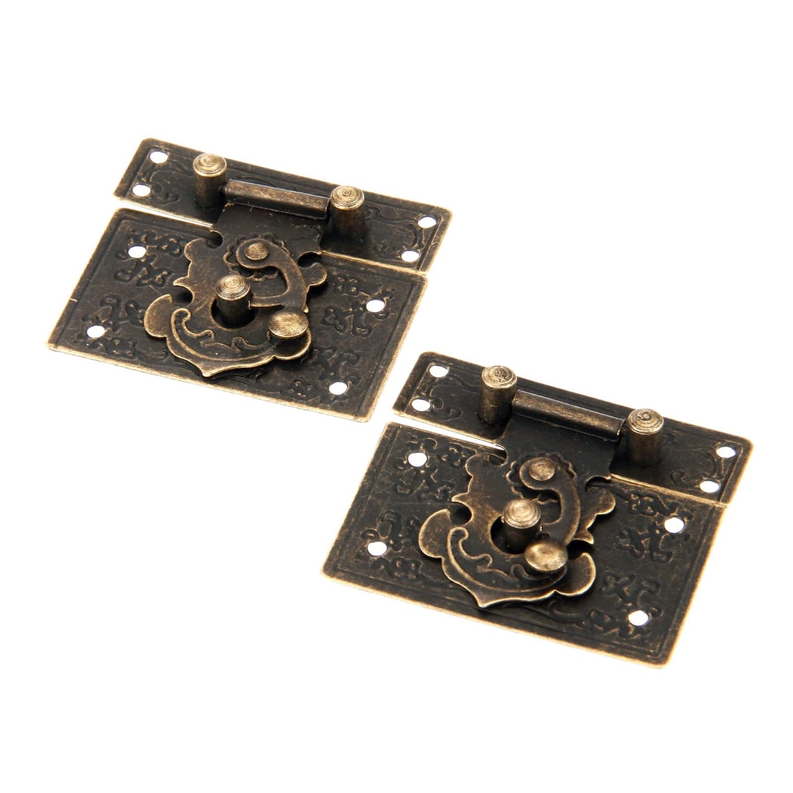 Cerradura de pestillo de Bronce Antiguo, pestillos de cajón, pestillos for Muebles, joyería, Caja de Madera, Maletas, pestillo de Cerrojo con Tornillos