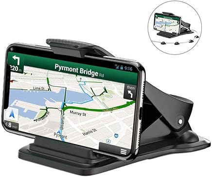 Bovon Soporte M?vil Coche, Soporte Tel?fono y GPS para Ahorrar Espacio con 5 Clips para el Cable para iPhone XS Max XR 8 Plus 7 6S Samsung S9 Plus S8, Sin Bloqueo de Visi?n para Una Conducci?n Segura