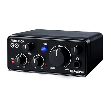 PreSonus AudioBox GO 2x2 USB-C Audio Interface with XLR/Line Combo and Line Inputs, Stereo Outputs, Gain Controls, Phantom Power, and Included Recording Software - image, photos