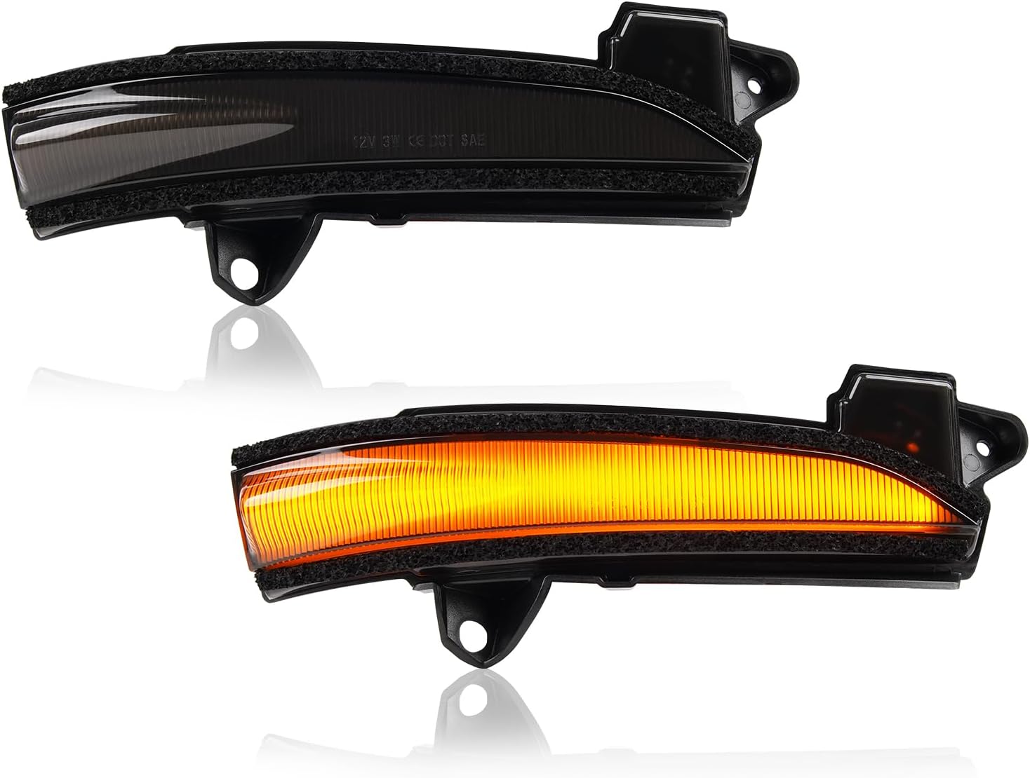 LED Side Mirror Turn Signal Light Compatible with Ford Fusion 2013 2014 2015 2016 2017 2018 2019 2020, Smoked Lens Fusion accessories,Replace OE DS7Z-13B375-A