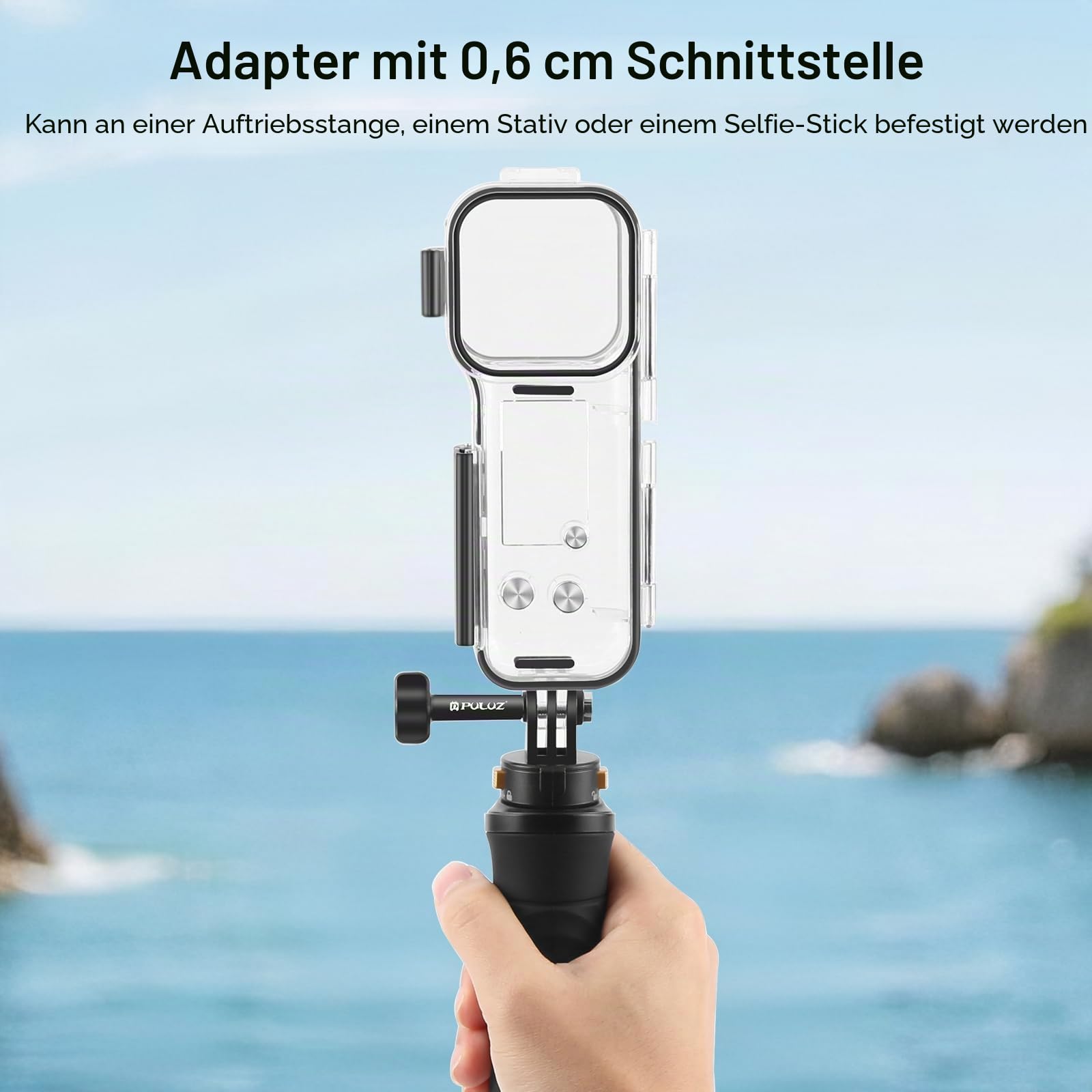 PULUZ 45M/1,47FT Tauchgehäuse für DJI Osmo Pocket 3 Unterwasser-Wasserdichtes Gehäuse für Osmo Pocket 3 Action-Kamera Schutzhülle Zubehör für Tauchen Surfen Schwimmen Skifahren