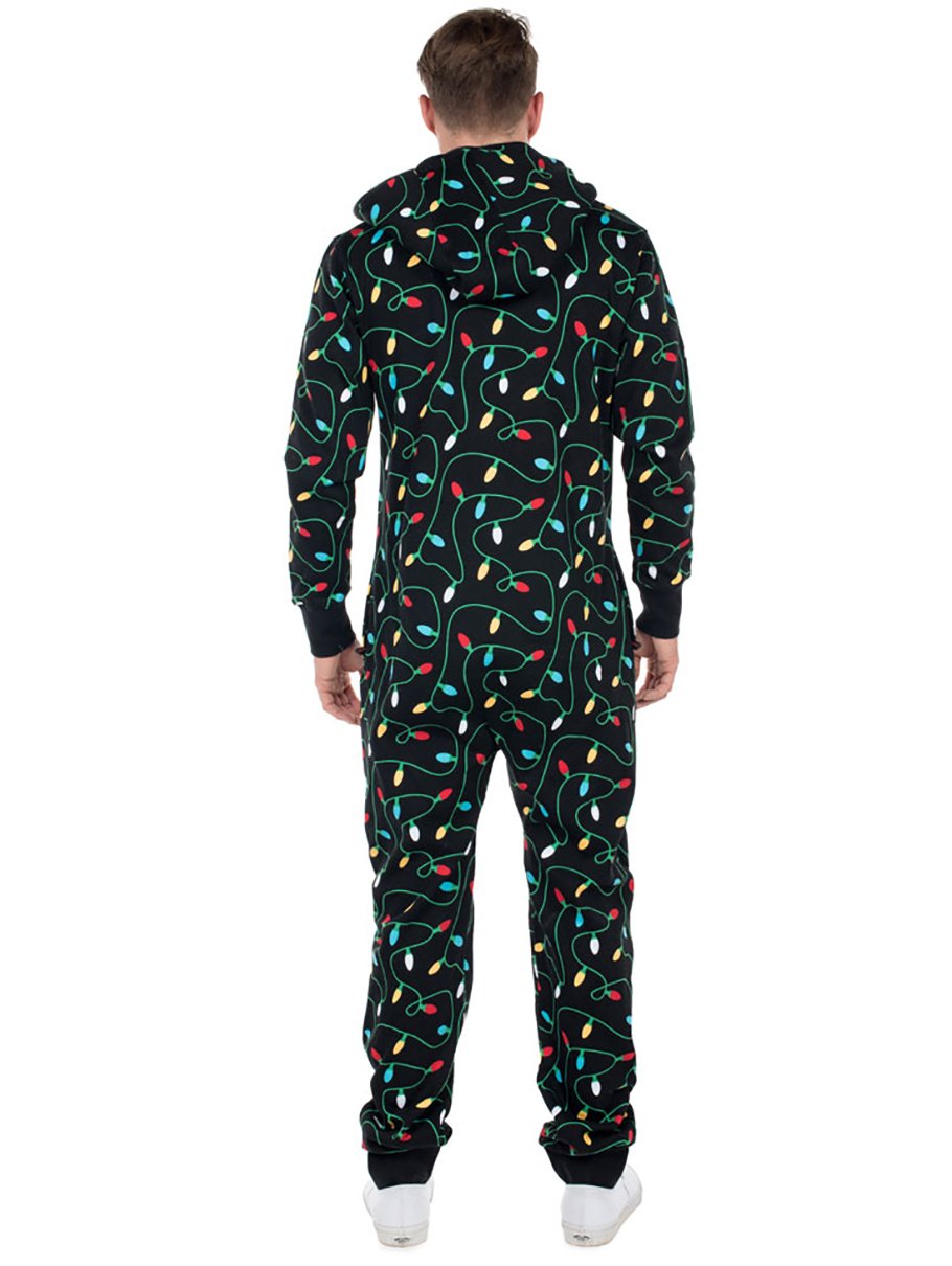 Tipsy Elves Unisex Cozy Christmas Lights Jumpsuit Ugly Christmas