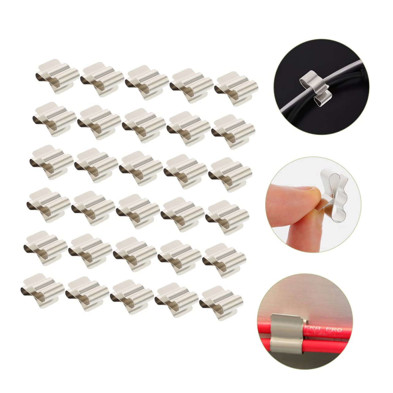 ULTECHNOVO 150 Pcs Photovoltaic Cable Clamp Cable Clips Solar Panel Wire Clips Trailer Wire Clips Trailer Wiring Clips Wire Cable Clamps Photovoltaic Clips Stainless Steel Frame