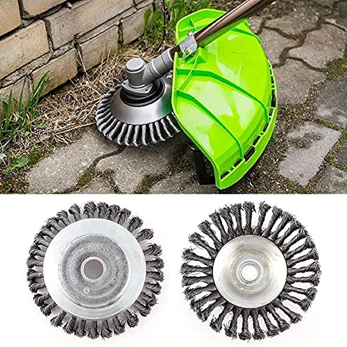 image for TTKL Steel Wire Wheel Garden Weed Brush Lawn Mower Grass Eater Trimmer