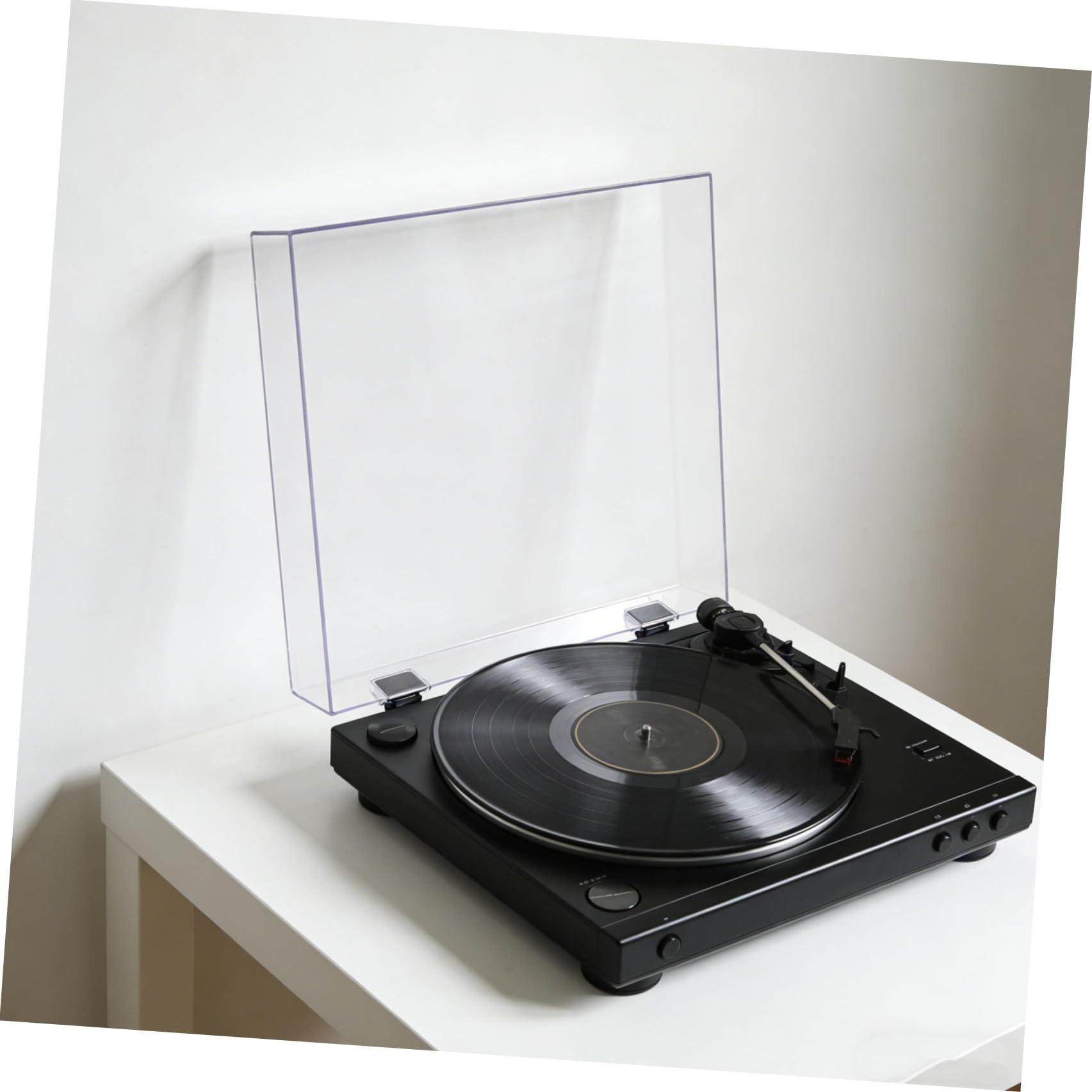 KALLORY Copertura 416,5x340x60mm Trasparente in Acrilico per Vinile Antipolvere Custodia Protettiva Resistente, Protezione Antipolvere per Uso Domestico e Sala Musica