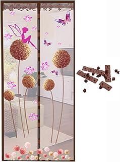 51buyoutgo Door Screens For Keeping Out Flies, Double Magnetic Fly Screens For Patio Doors, French Insect Door Net Fly Screen Curtain Mesh, Fly Nets For Doors Cover Nets With Magnets 90*210 cm Brown