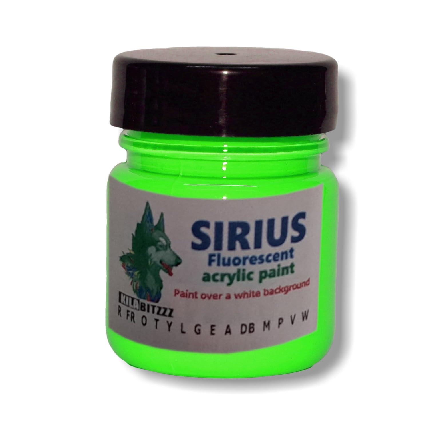 Zuperpaint Green Sirius Fluorescent Glow Acrylic Premium Paint. Select From 14 Cololurs (, 30Ml)