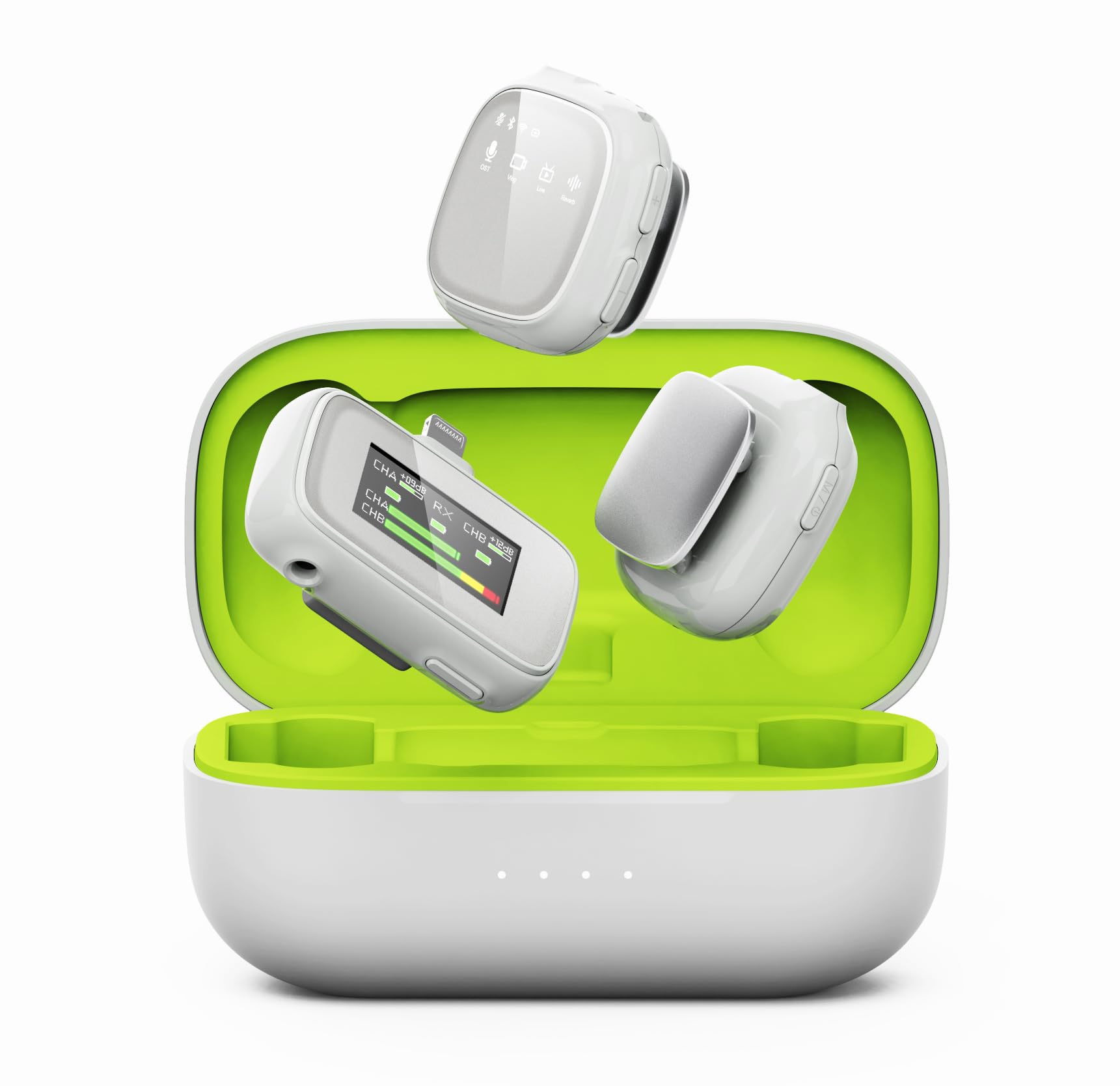 Micrófono Lavalier inalámbrico Lavalier para iPhone, diseño de mini micrófono con clip para transmisión en vivo, grabación de video, podcast, vlog, canto, equipo de Youtuber para cámara DSLR con