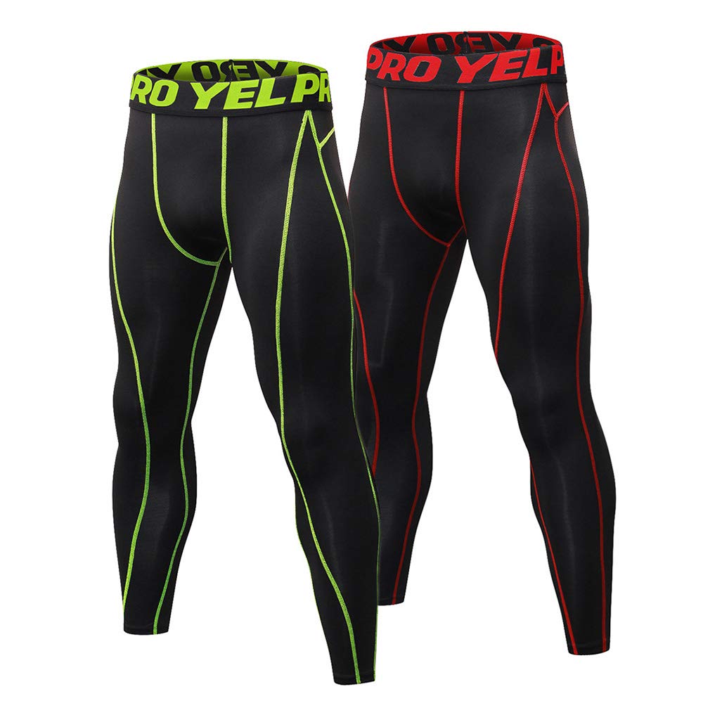 2 Pack Men Quick Dry Running Leggings Compression Tights Gym Training Fitness Sport Trousers Leggings Male Underwear-image-21
