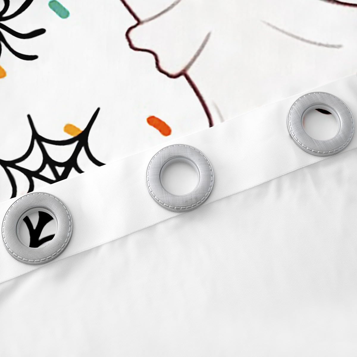 Manfei Cartoon Halloween Theme Window Curtain,Hamd Drawn Ghost Cat Animal Curtains for Kids Adult Room Decor,Window Treatment Curtain Cartoon Animal Rainbow Polka Dot Window Drapes,42Wx90L