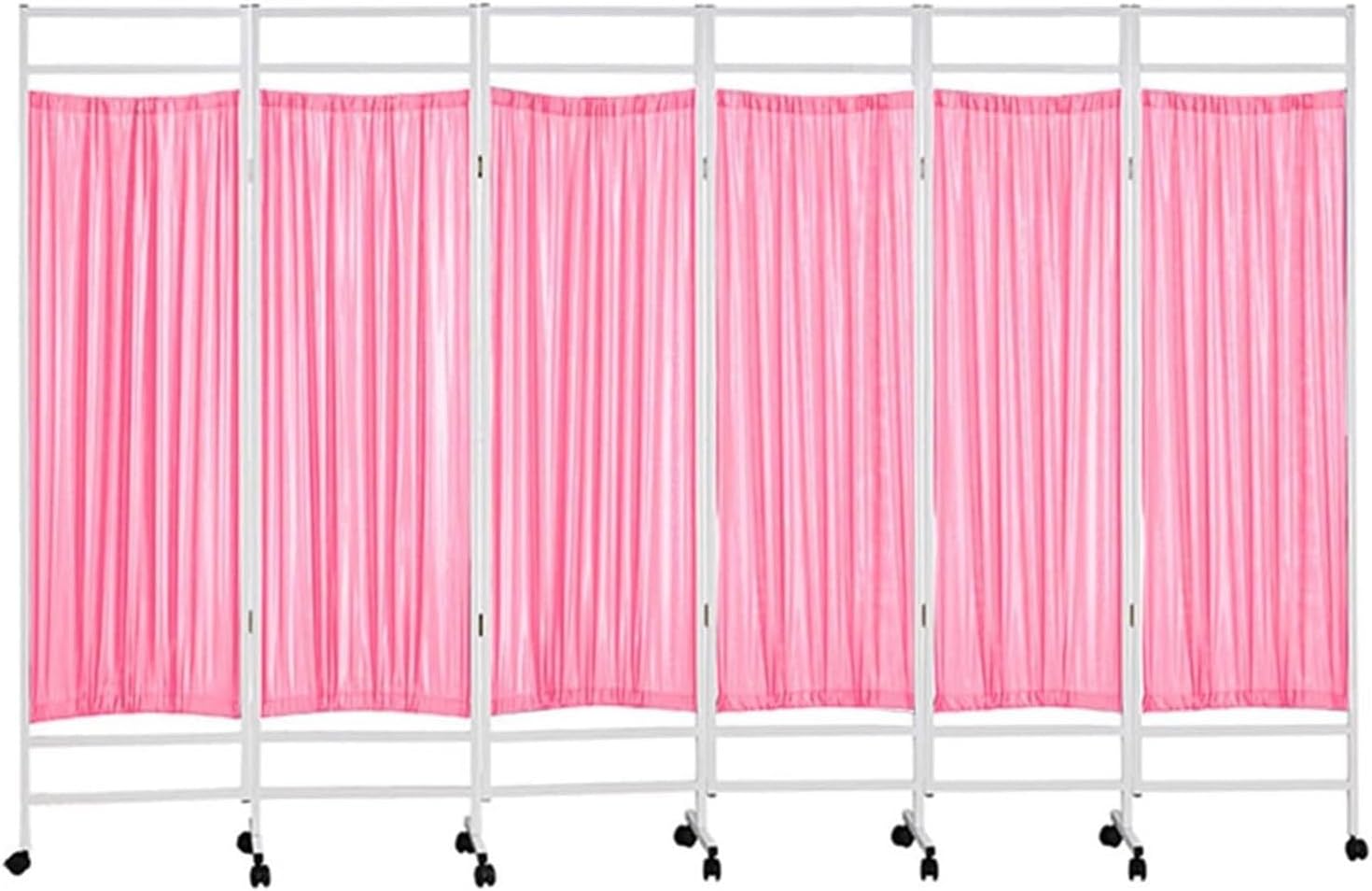 Folding Room Dividers on Wheels, 180cm Tall Medical Privacy Screen for Indoor Privacy Partition, Office/Beauty Salon/Hospital Temporary Wall (Color : Brown, Size : 6 Panel-300cm wide)