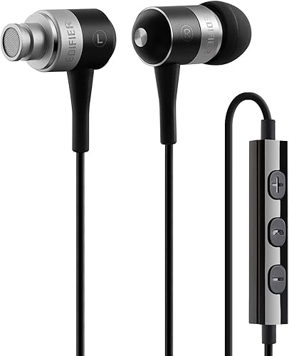 Edifier i285  H285i Auriculares para iPhone - Auriculares de alta fidelidad de 0.138 in IEM en el oído Monitor con micrófono y controles de volumen
