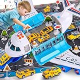 flugzeugschlepper hersteller Vorteilspaket: Unser Jumbo-Lagertransportflugzeug-Spielzeug mit den Abmessungen 15,7 x 14,9 x 7,8 Zoll ist größer als andere Spielzeugflugzeuge und mit insgesamt 20 Zubehörteilen ausgestattet, darunter 6 Mini-LKWs aus Leichtmetall. Der doppelte Spaß von Flugzeugspielzeug und Lastwagen ist eine größere Geschenküberraschung für 2 3 4 5 6 7 Jahre alte Jungen.