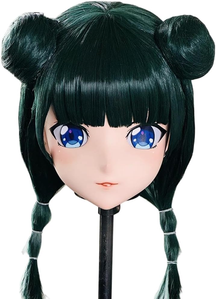 (AK109) Customize Character Crossdressing Full Head With Lock Anime Cosplay Japanese Animego Kigurumi Mask