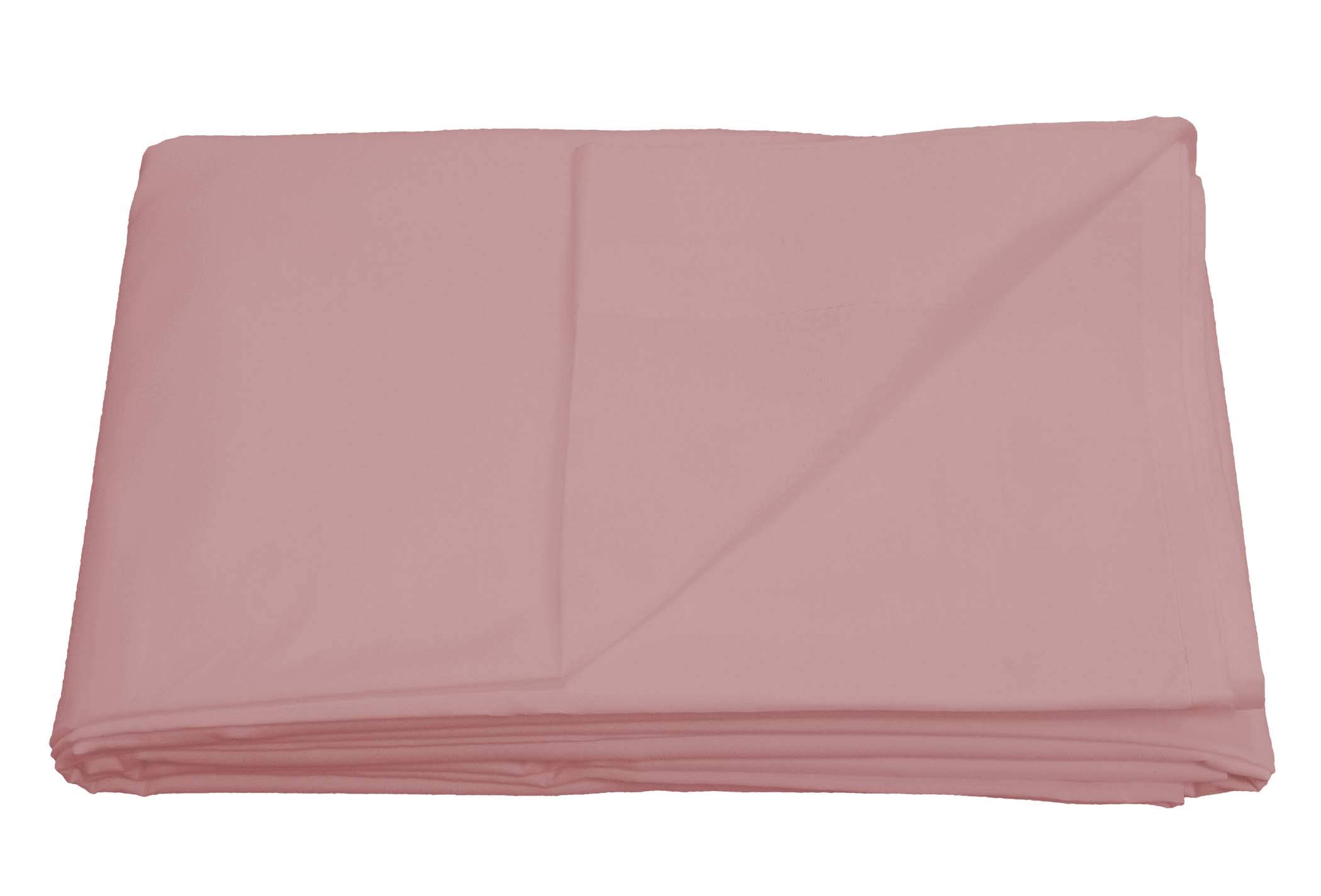 Sleepdown Polycotton Flat Sheet Soft Pink, Super King