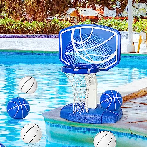Toy Life Mini Pool Basketball Hoop For Kids 16X12X27 Inches 6 Swimming Pool Basketball Ball Toys Water Basketball Pool Basketball Hoop Poolside Swimming Pool Toys Party Pool Games For Kids 3-12 #TOP29