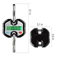 Vista 4 de Báscula colgante digital portátil resistente para grúa, 330.7 lbs, 300 libras, 2 pilas AAA (no incluidas) (negro)