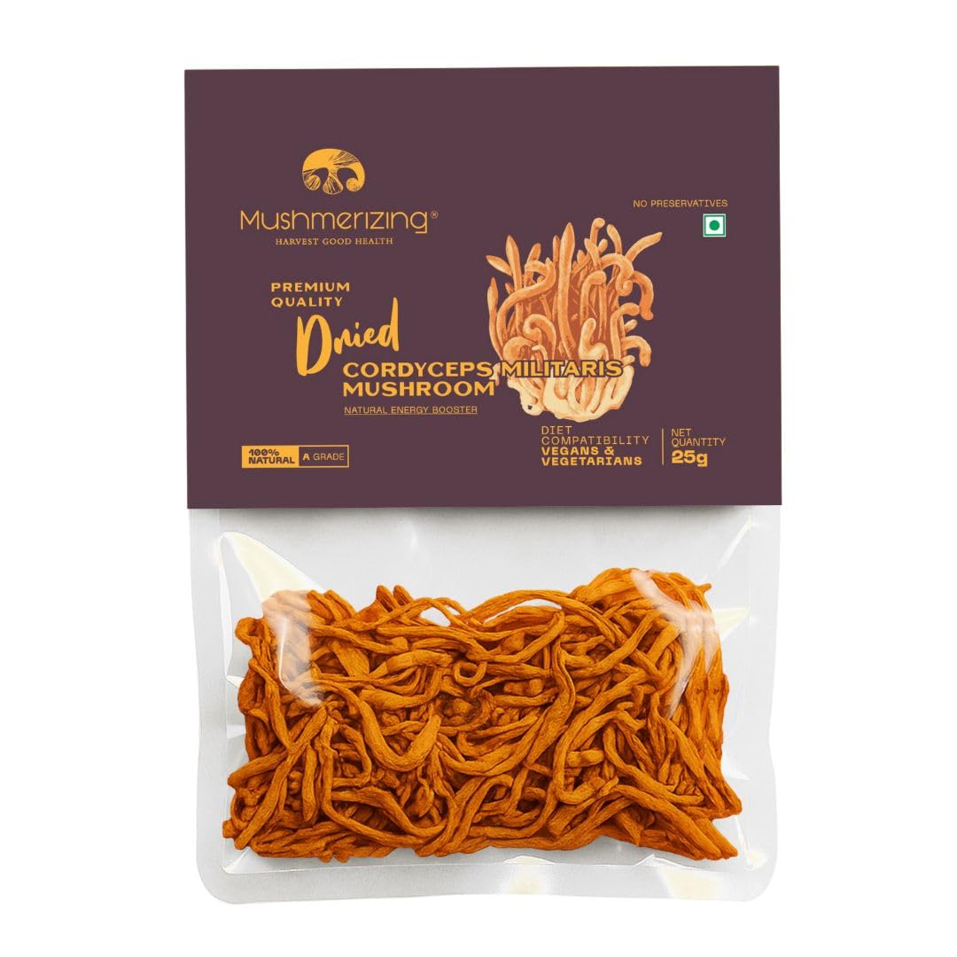 Mushmerizing Dried Cordyceps Militaris Mushrooms | 100% Natural Whole Mushrooms | Vegan | No Preservatives (25 Gram)-image-23